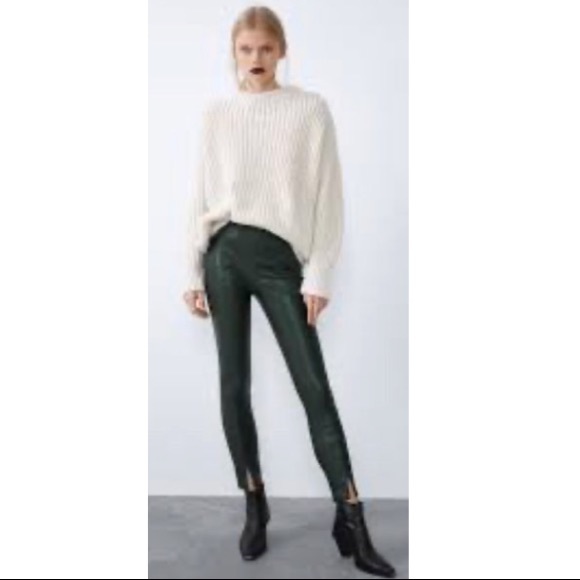 Sold.  Zara Faux Leather Pants - Picture 7 of 7